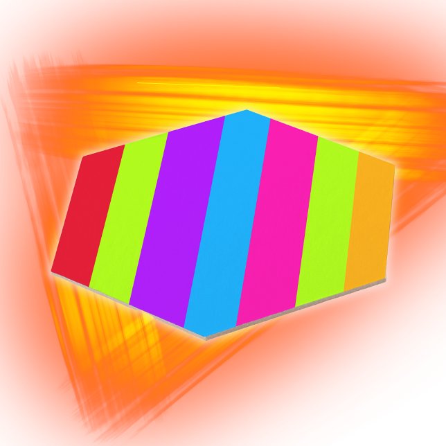 Neon Colorful Stripes |  Paper Coaster (Creator Uploaded)