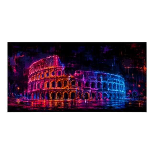 Neon Colosseum Poster (Front)