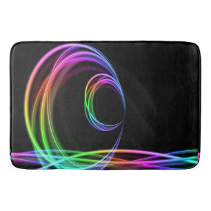 Neon Colour Glow Stick Circles Bath Mat