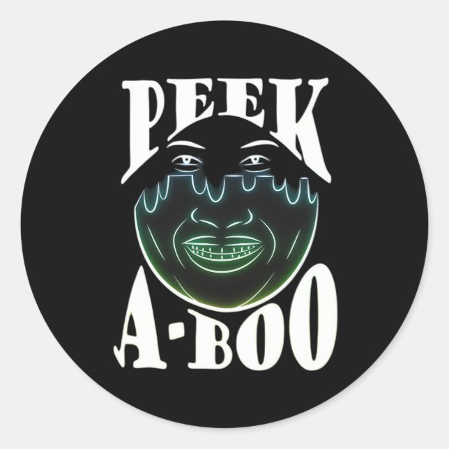 Neon Coloured Artwork - Peekabo Classic Round Sticker (Front)