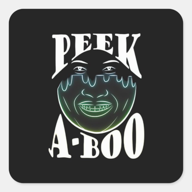 Neon Coloured Artwork - Peekabo Square Sticker (Front)
