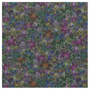 Neon Coloured Orchids, Fabric