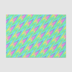 Neon Coloured Waves Stripes seamless pattern Tissue Paper