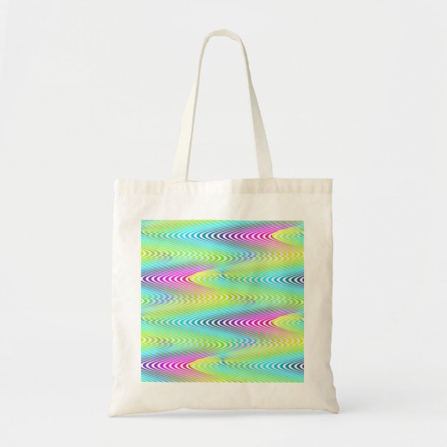 Neon Coloured Waves Stripes seamless pattern Tote Bag (Front)