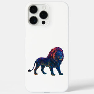 Neon Colourful Lion Art iPhone 16 Pro Max Case