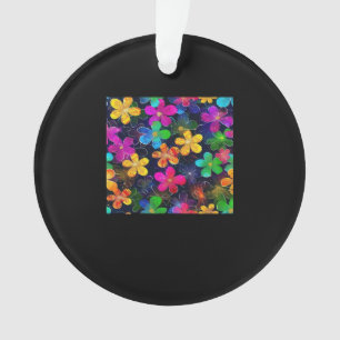 Neon Colourful Pattern - Whimsigoth Cottagecore Bl Ornament