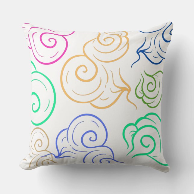 Neon colours abstract design cushion (Front)
