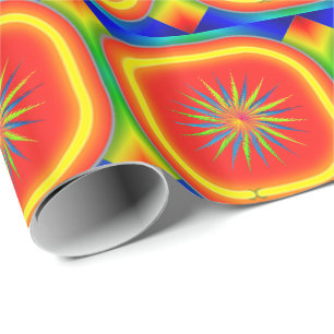 Neon Colours Diamonds Squares Flowers Design 2 Wrapping Paper