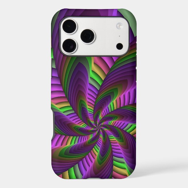 Neon Colours Flash Crazy Colourful Fractal Pattern (Back)