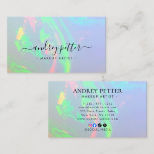 neon colours gemstone opal business card