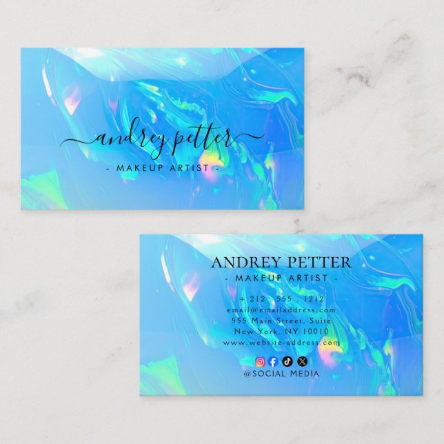 neon colours gemstone opal business card (Front/Back)