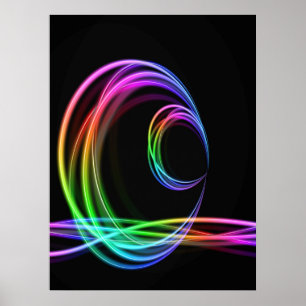 Neon Colours Glow Stick Poster