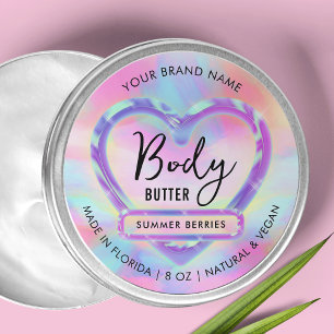 Neon Colours Holographic Body Butter Jar Product Classic Round Sticker