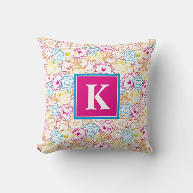 Neon Colours Pattern | Monogram Cushion (Front)