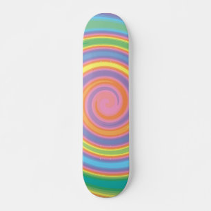 Neon colours pinwheel design girly skateboard