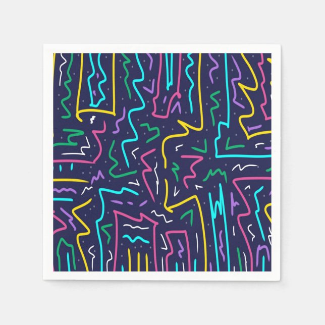 Neon Contrast Space Art Napkin (Front)