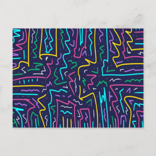 Neon Contrast Space Art Postcard