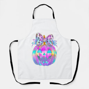 Neon Coquette Halloween Pumpkin Apron