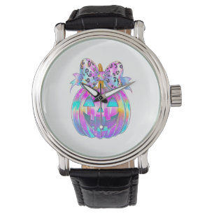 Neon Coquette Halloween Pumpkin Watch