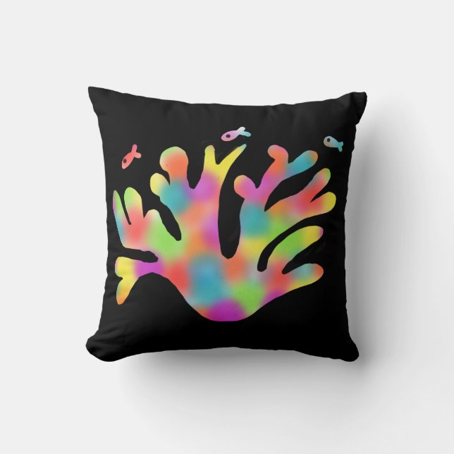 Neon coral  cushion (Front)
