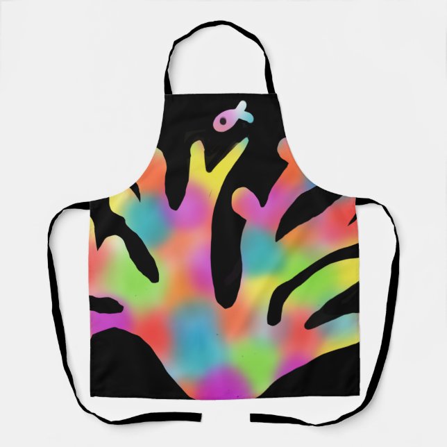 Neon coral design apron (Front)
