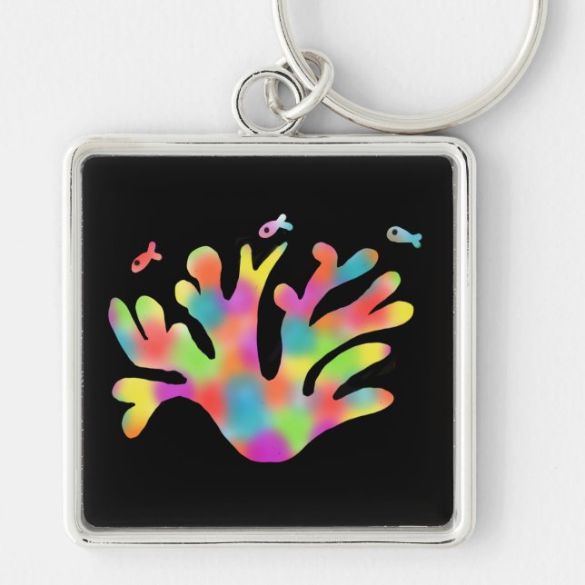Neon coral  key ring (Front)
