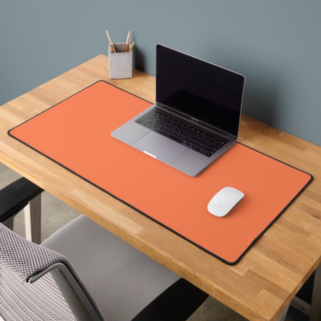 Neon Coral Solid Colour | Classic  Desk Mat (Office 2)