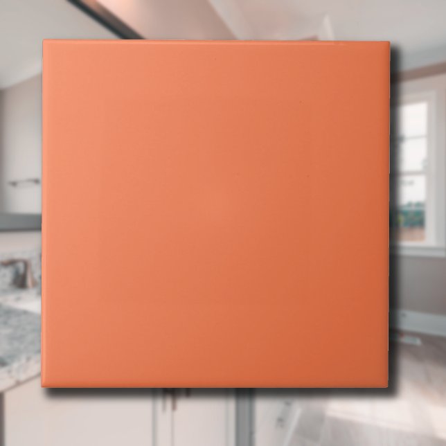 Neon Coral Solid Colour | Classic | Elegant Ceramic Tile (Creator Uploaded)