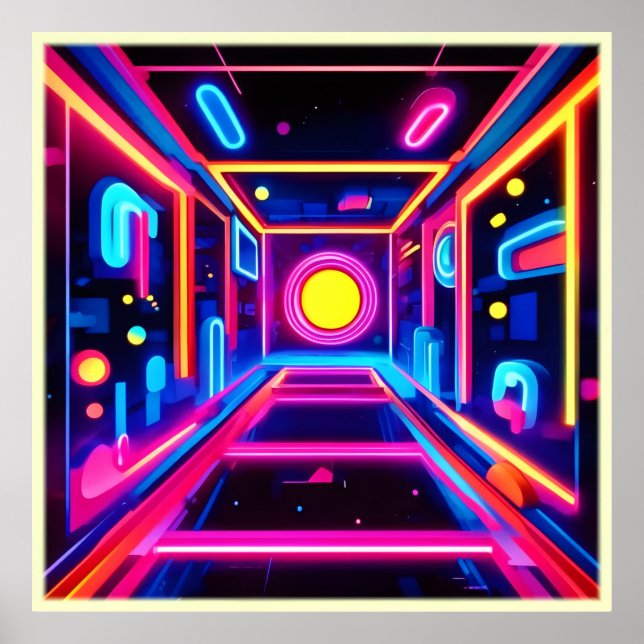 Neon Corridor: A Digital Odyssey Poster (Front)