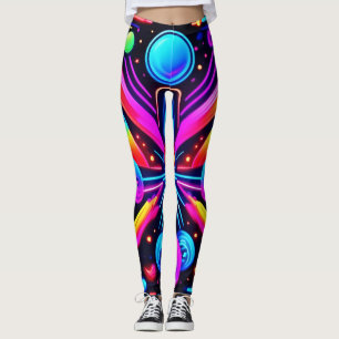Neon Cosmic Kaleidoscope Leggings