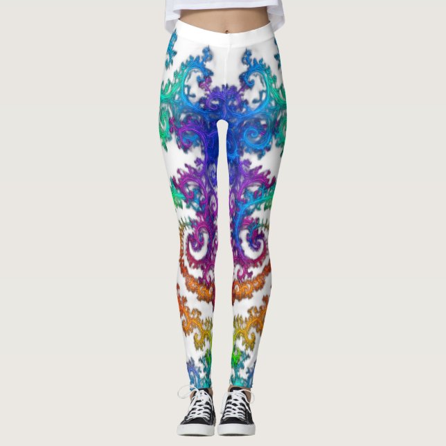 Neon Cosmos Spiral Leggings (Front)