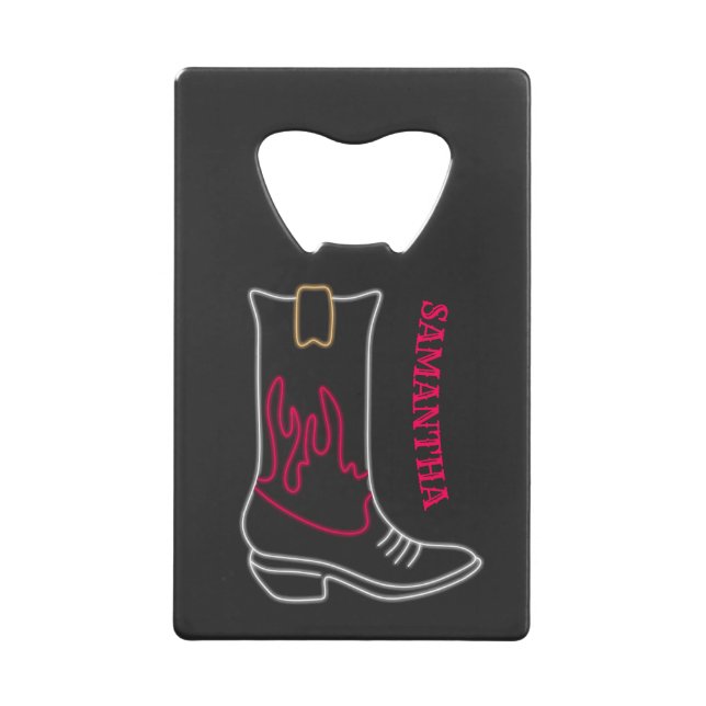 Neon Cowboy Boot Customisable Name (Front)