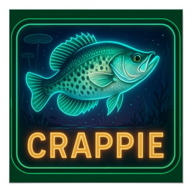 Neon Crappie Poster Print (Front)