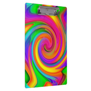 Neon Crayon Twirls Clipboard