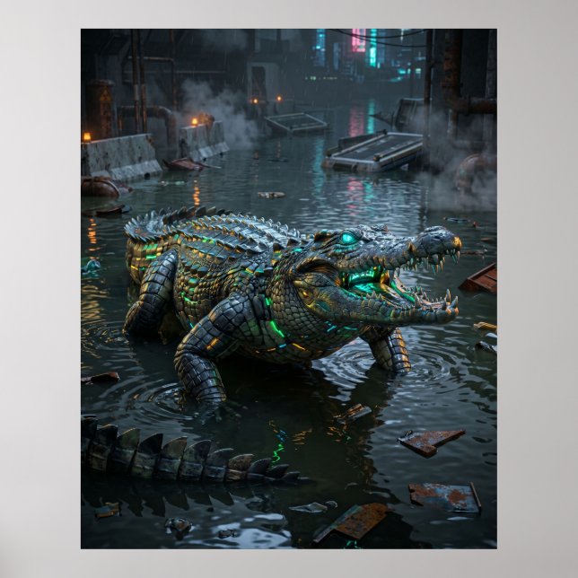 Neon Crocodile Flooded Sector Poster (Front)