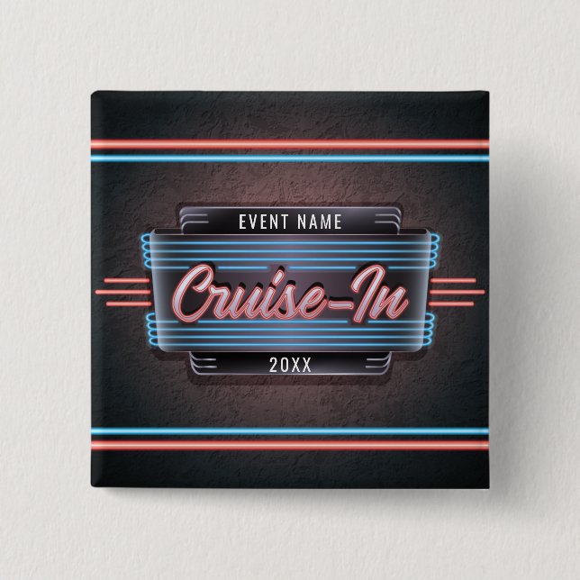 Neon Cruise-In Button (Front)