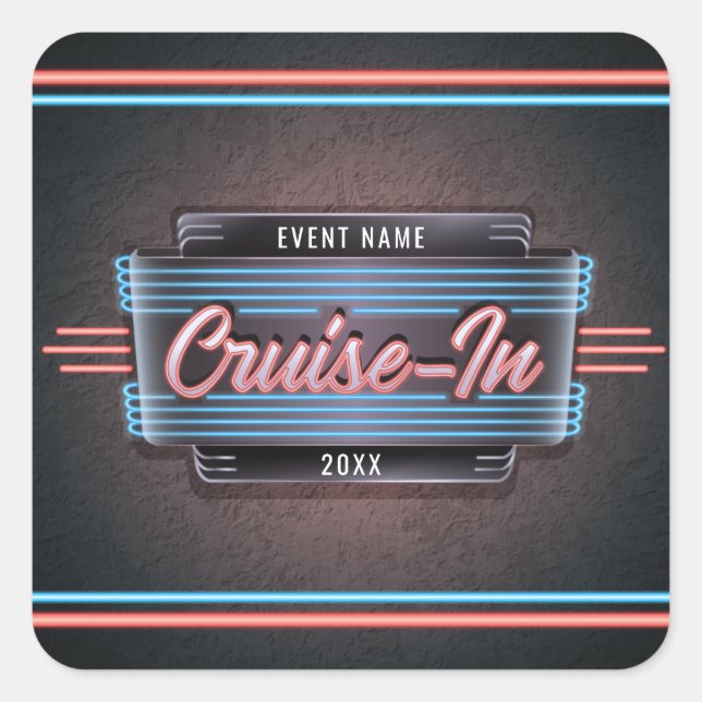 Neon Cruise-In Sticker (Front)