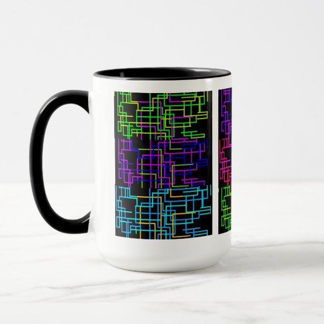 Neon Cyber Grid Mug (Left)