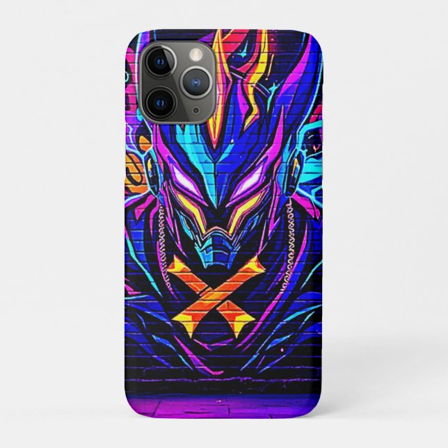 Neon Cyber Guardian Art Case-Mate iPhone Case (Back)