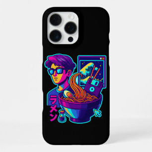Neon Cyber Ramen – Vaporwave Retro Aesthetic Art iPhone 16 Pro Max Case