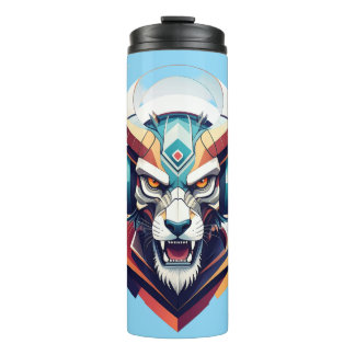 Neon Cyber Wolf Headphones Y2K Streetwear Thermal Tumbler