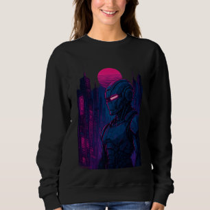 Neon Cyberpunk Robot Cityscape — Dreamframe_U8O Ed Sweatshirt
