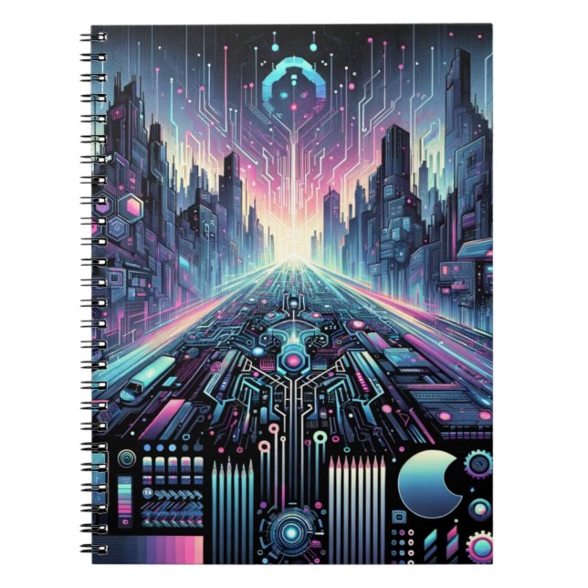 Neon Cyberworld Notebook (Front)