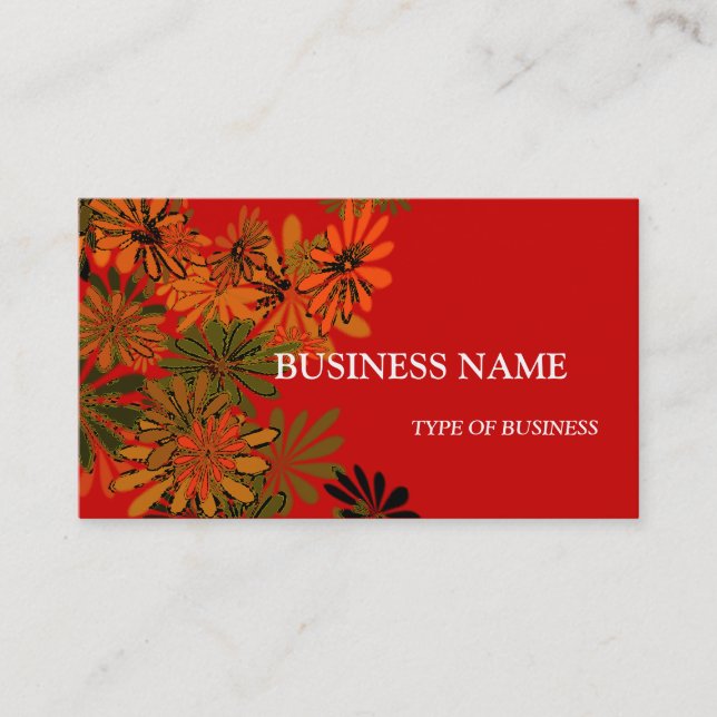 Neon Daisies Business Card Template (Front)