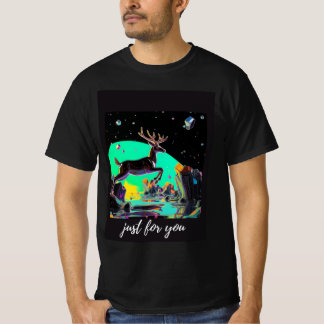 neon deer t-shirt Futuristic animal print Tshirt