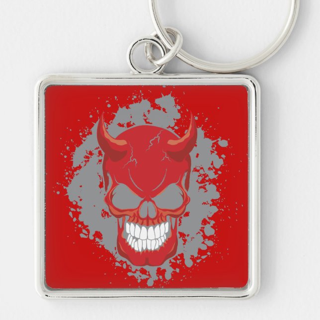 Neon Demon Skull Key Ring (Front)