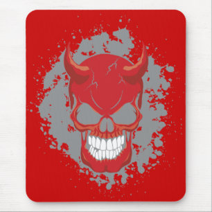 Neon Demon Skull Mouse Pad