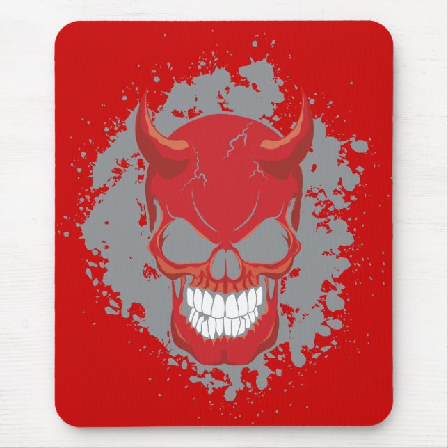 Neon Demon Skull Mouse Pad (Front)
