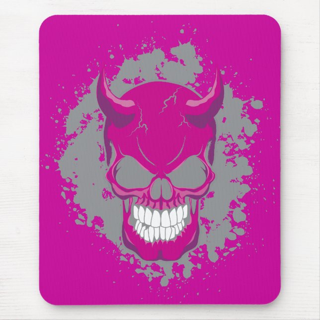 Neon Demon Skull Mouse Pad (Front)