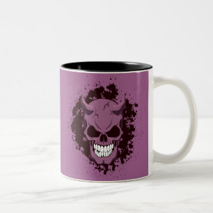 Neon Demon Skull Two-Tone Coffee Mug
